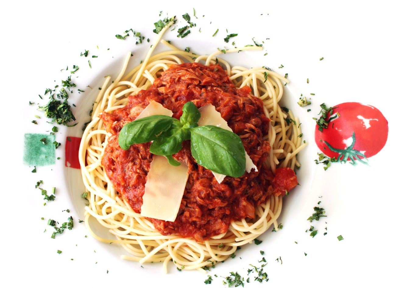 Špagety s červenou omáčkou